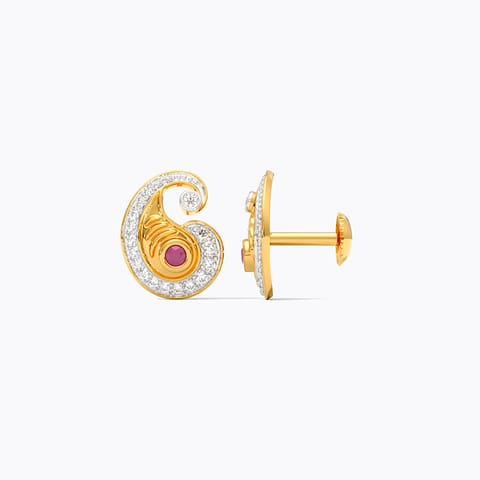Imperial Paisley Gemstone Stud Earrings