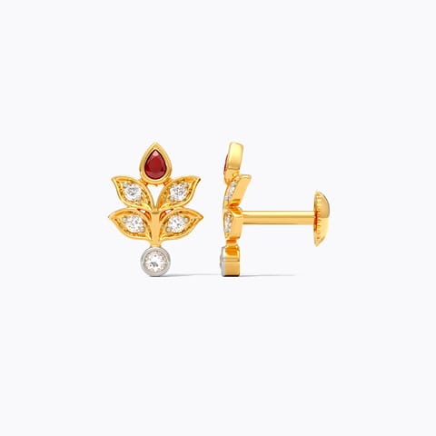 Eternal Red Gemstone Stud Earrings