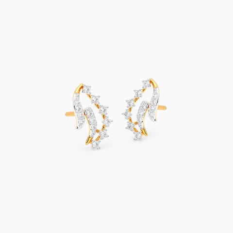 Etched Elegance Diamond Stud Earrings
