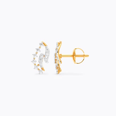 Etched Elegance Diamond Stud Earrings