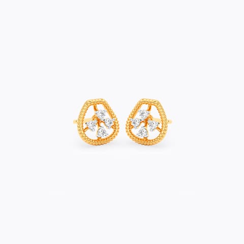 Geo Charm 9KT Diamond Stud Earrings