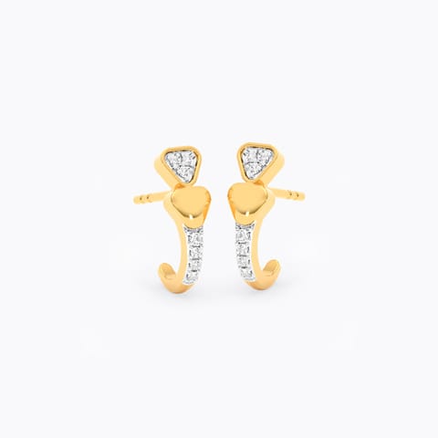 Twin Hearts 9KT Diamond Hoop Earrings