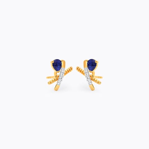 Entwine Blue 9KT Gemstone Stud Earrings