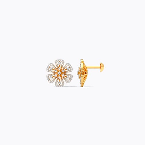 Gleaming Floral Diamond Stud Earrings Gleaming Floral Diamond Stud Earrings