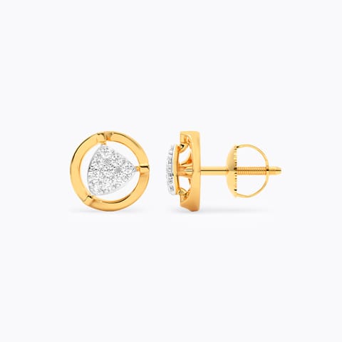 Skid Steer Diamond Stud Earrings for Men