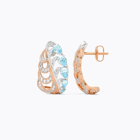 Blue Meander Gemstone Hoop Earrings Blue Meander Gemstone Hoop Earrings