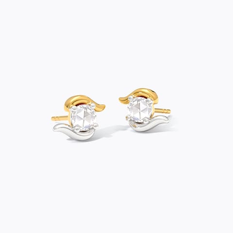 Oceanic Whisper Diamond Stud Earrings
