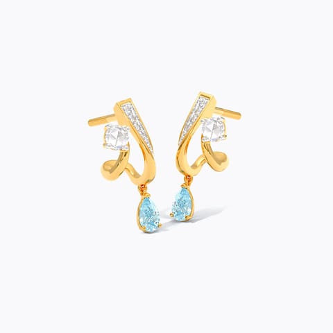 Nautical Glow Gemstone Hoop Earrings