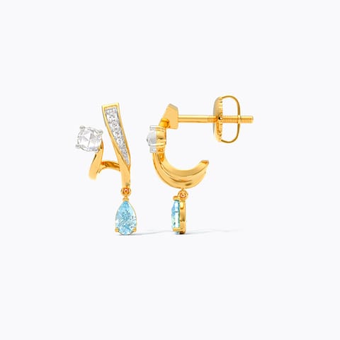 Nautical Glow Gemstone Hoop Earrings