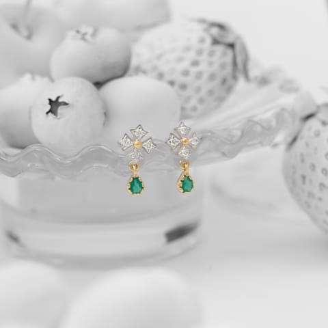 Verdant Grace Gemstone Stud Earrings