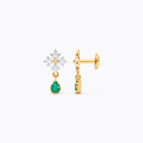 Verdant Grace Gemstone Stud Earrings