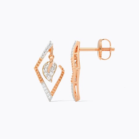 Leaf Trail Diamond Drop Earrings