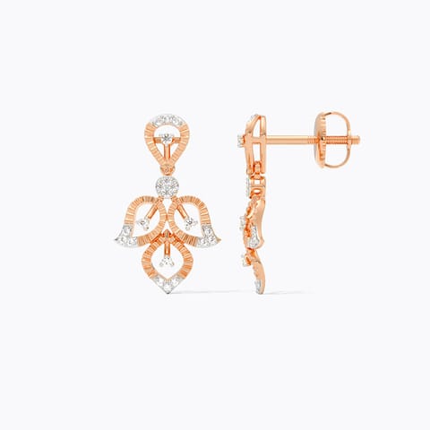 Dangling Tulip Diamond Drop Earrings