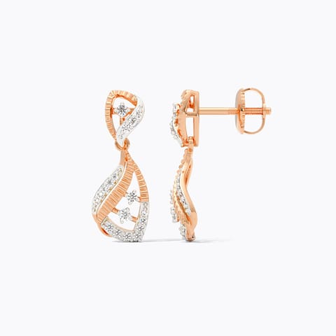 Sparkling Curve Diamond Drop Earrings