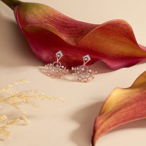 Semi Sphere Diamond Drop Earrings