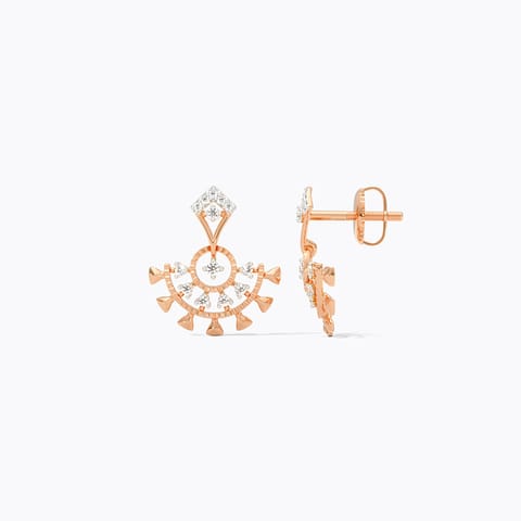Semi Sphere Diamond Drop Earrings