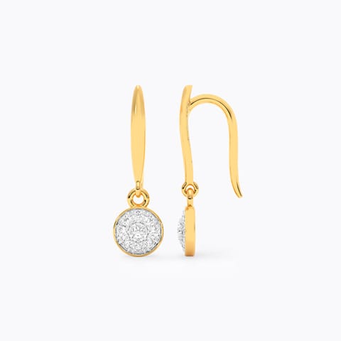 Dangling Sphere Diamond Drop Earrings