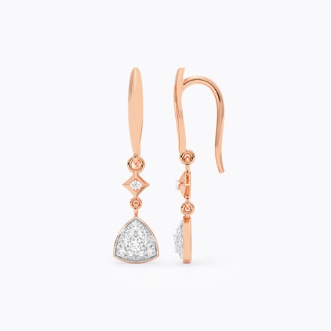 Dangling Triangle Diamond Drop Earrings