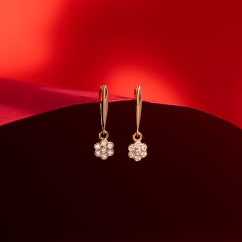 Dangling Floral Diamond Drop Earrings