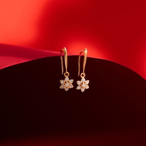 Dangling Star Diamond Drop Earrings