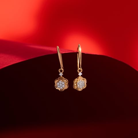 Dangling Bloom Diamond Drop Earrings