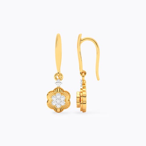 Dangling Bloom Diamond Drop Earrings