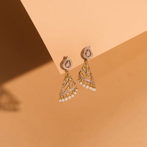 Ornate Beads Gemstone Jhumkas