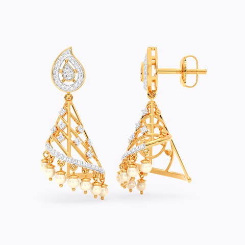 Ornate Beads Gemstone Jhumkas