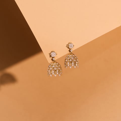 Lattice Shine Diamond Jhumkas