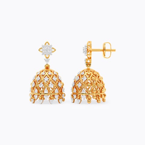 Lattice Shine Diamond Jhumkas