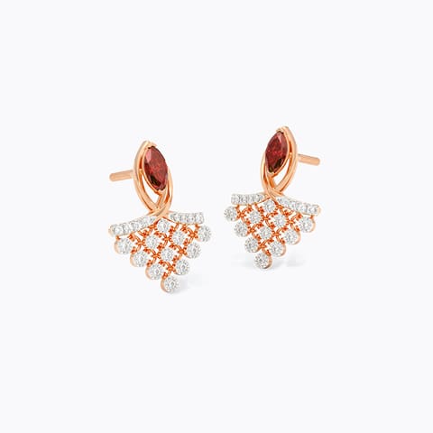 Regal Garnet Gemstone Stud Earrings