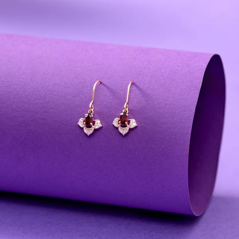 Regal Ember Gemstone Drop Earrings