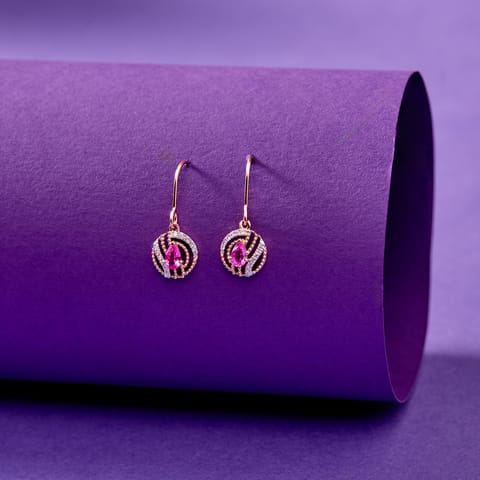 Pink Sphere Gemstone Drop Earrings