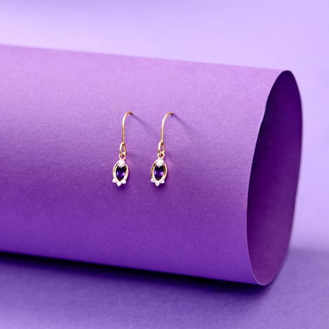Purple Serene Gemstone Drop Earrings