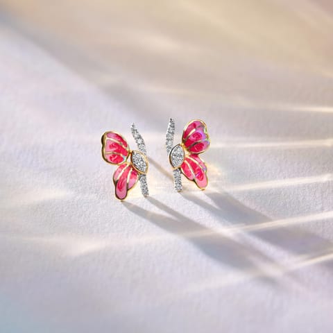 Fantome Butterfly Diamond Stud Earrings