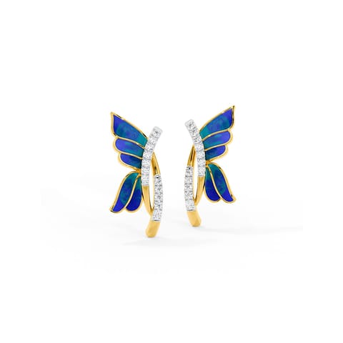Ombre Butterfly Diamond Hoop Earrings