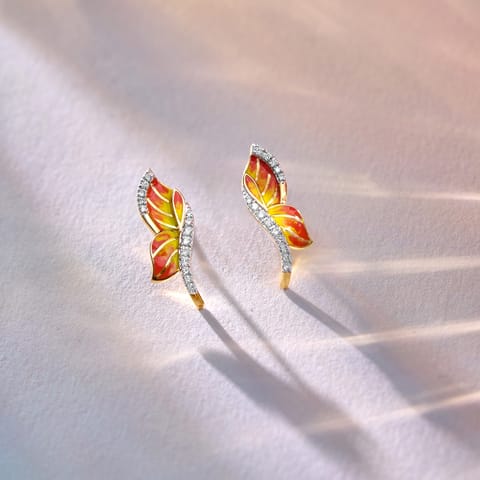 Du Noir Butterfly Diamond Hoop Earrings