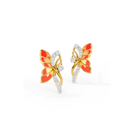 Butterfly Gradation Diamond Hoop Earrings