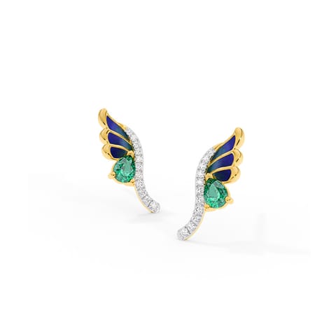 Green Butterfly Gemstone Stud Earrings