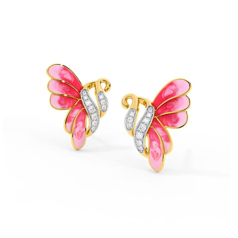 Cerulean Butterfly Diamond Stud Earrings