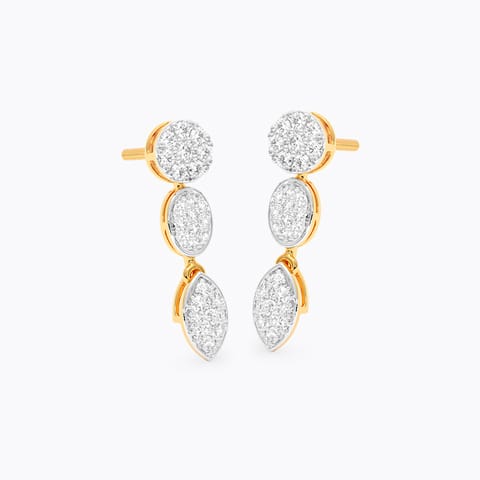 Cluster Shine Diamond Drop Earrings