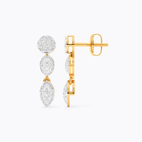 Cluster Shine Diamond Drop Earrings