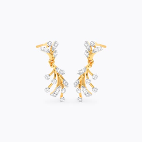 Sparkling Rays Diamond Drop Earrings