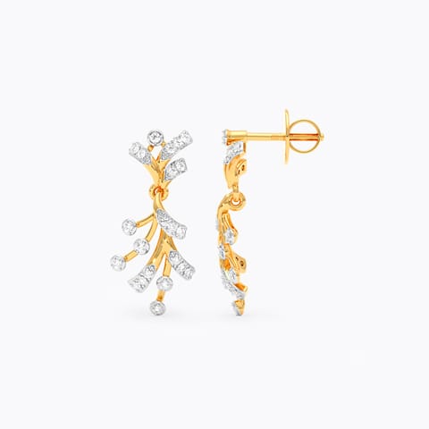 Sparkling Rays Diamond Drop Earrings