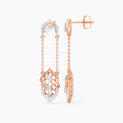 Lattice Gleam Diamond Drop Earrings