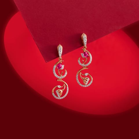 Pichwai Petal Gemstone Drop Earrings