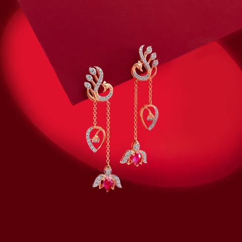 Peacock Gemstone Drop Earrings