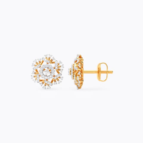 Sparkling Swirl Diamond Stud Earrings