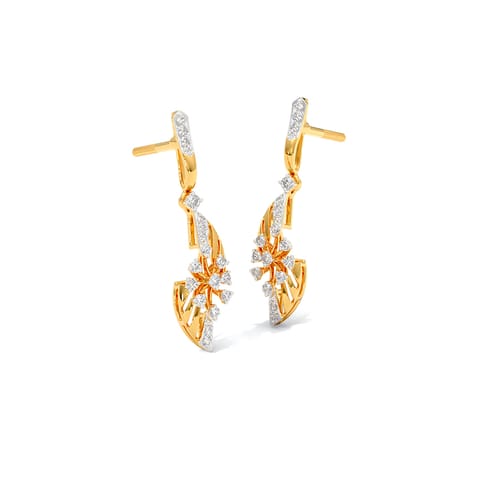 Swaying Spark Diamond Drop Earrings