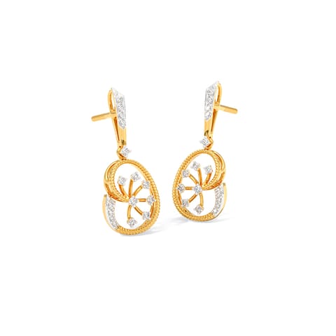Swirling Rays Diamond Drop Earrings